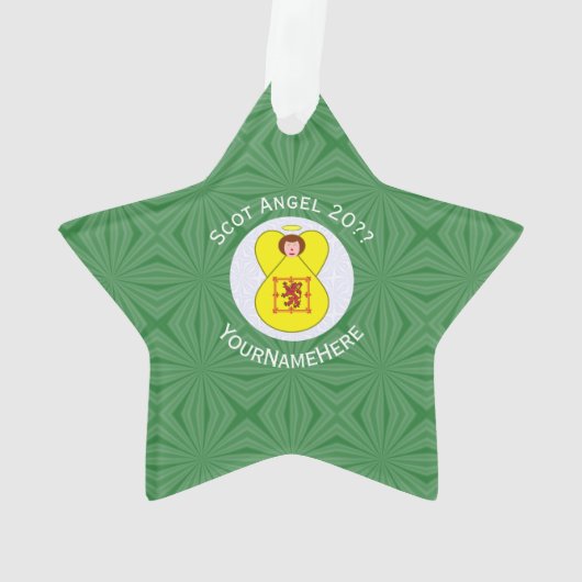 Scot Lion Rampant Angel Kerstvlag Personaliseren Ornament (achterkant)