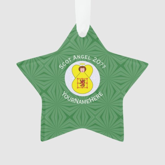 Scot Lion Rampant Angel Kerstvlag Personaliseren Ornament (voorkant)