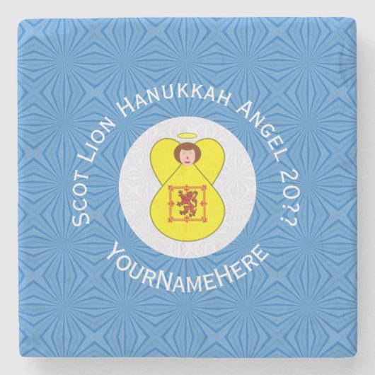 Scot Lion Rampant Flag Hanukkah Angel Stenen Onderzetter (Voorkant)