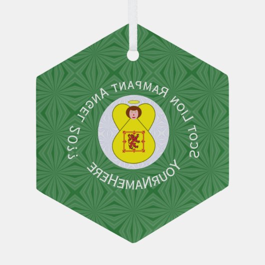 Scot Lion Rampant Flag Kerstna Glas Ornament (Achterkant)