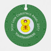 Scot Lion Rampant Flag Kerstna Metalen Ornament (Voorkant)