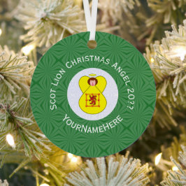 Scot Lion Rampant Flag Kerstna Metalen Ornament