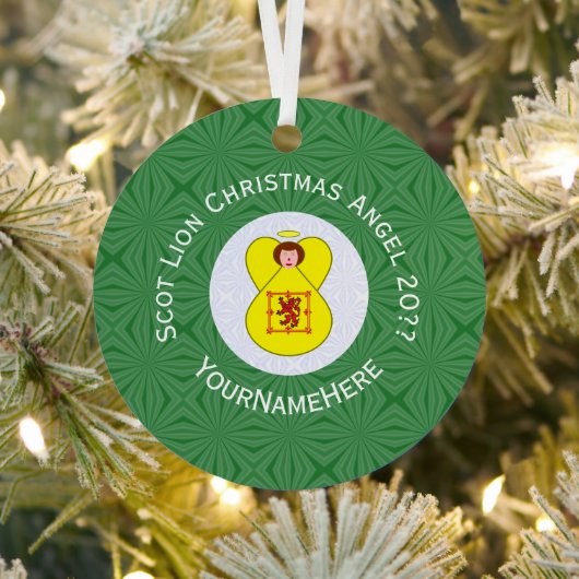 Scot Lion Rampant Flag Kerstna Metalen Ornament (Insitu)