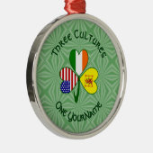 Scot Rampant Irish Flags Shamrock Personalize Text Metalen Ornament (Rechts)
