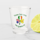 Scot Rampant USA Ireland Flags Shamrock Personal Shot Glas (Voorkant)