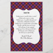 Scotch Clan Tartan Wedding Poem Dank je wel (Voorkant)