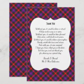 Scotch Clan Tartan Wedding Poem Dank je wel (Voorkant / Achterkant)