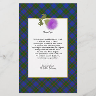 Scotch Clan Tartan Wedding Poem Dank je wel Flyer