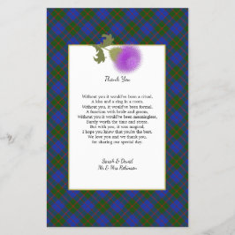 Scotch Clan Tartan Wedding Poem Dank je wel Flyer