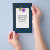 Scotch Clan Tartan Wedding Poem Dank je wel Flyer (Hand)