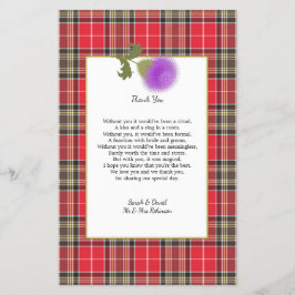 Scotch Clan Tartan Wedding Poem Dank je wel Flyer
