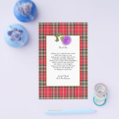 Scotch Clan Tartan Wedding Poem Dank je wel Flyer (Enkel)
