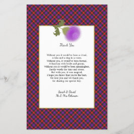 Scotch Clan Tartan Wedding Poem Dank je wel Flyer