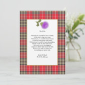 Scotch Clan Tartan Wedding Poem Dank je wel Kaart (Staand voorkant)