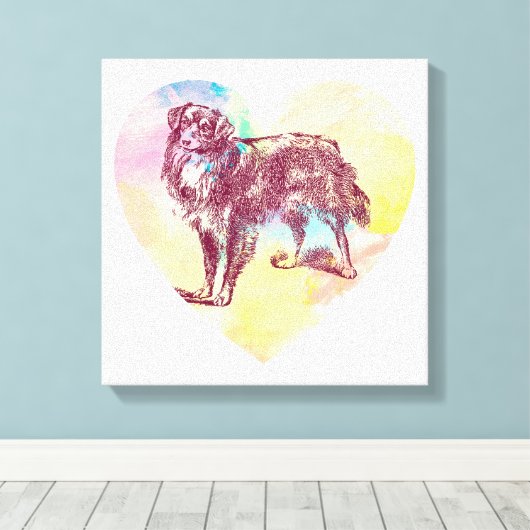 scotch collie dog canvas afdruk (Insitu (Houten vloer))