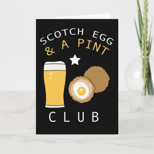Scotch Egg en een Pint Club Wenskaart Kaart (Voorkant)