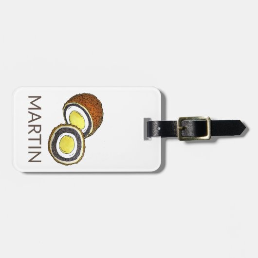 Scotch Egg UK British Food Yorkshire England Bagagelabel (Voorkant horizontaal)