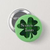 Scotch Irish shamrock Ronde Button 5,7 Cm (Voorkant /achterkant)