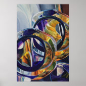 "Scotch on the Rocks" Art Glass Waterverf Poster (Voorkant)