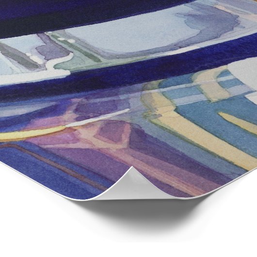 "Scotch on the Rocks" Art Glass Waterverf Poster (Hoek)