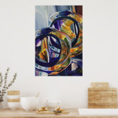 "Scotch on the Rocks" Art Glass Waterverf Poster (Keuken)