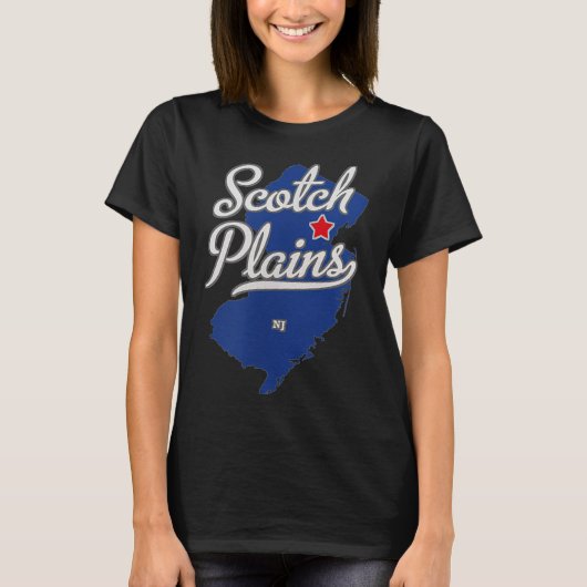 Scotch Plains New Jersey Nj Map  T-shirt (Voorkant)