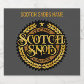 Scotch Snob - grappige whisky drinker Likeurfles Etiket (Enkel label)