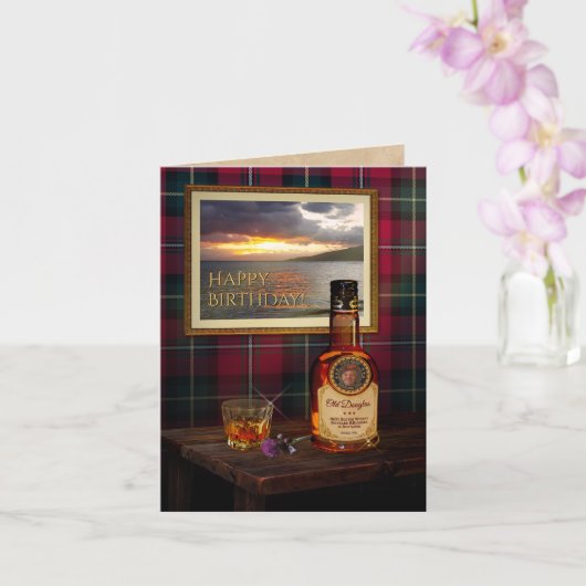 Scotch Whisky Card met jouw tekst en foto Kaart (Orchidee)