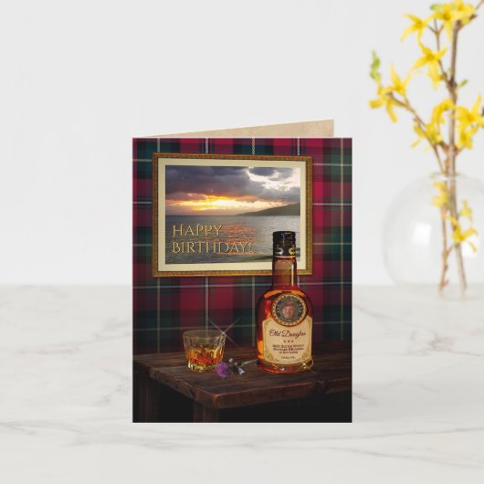 Scotch Whisky Card met jouw tekst en foto Kaart (Gele Bloem)