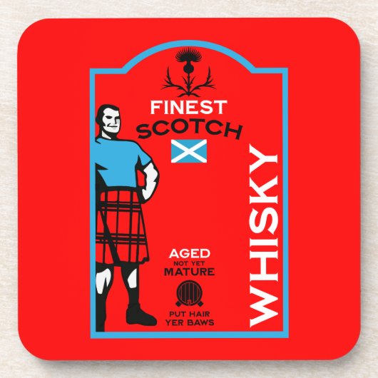 Scotch Whisky Drinker Bier Onderzetter (Voorkant)