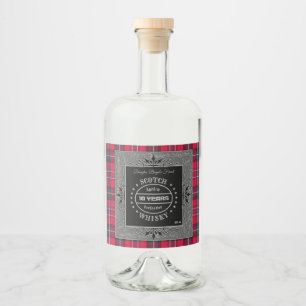 Scotch Whisky Red Tartan Likeurfles Etiket