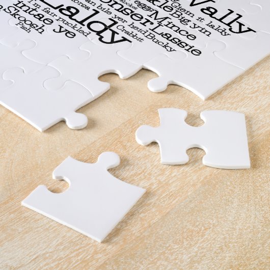 Scotish Slang Word Map Jigzaag Puzzle Legpuzzel (Zijkant)