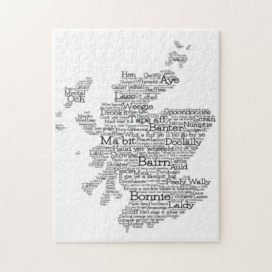 Scotish Slang Word Map Jigzaag Puzzle Legpuzzel (Verticaal)