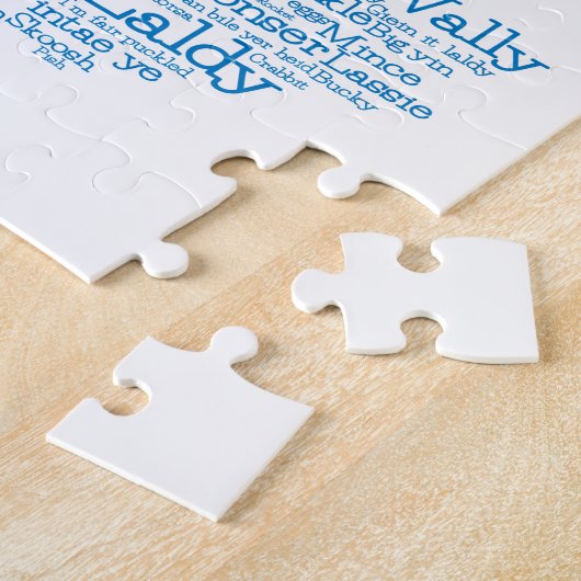 Scotish Slang Word Map Jigzaag Puzzle Legpuzzel (Zijkant)