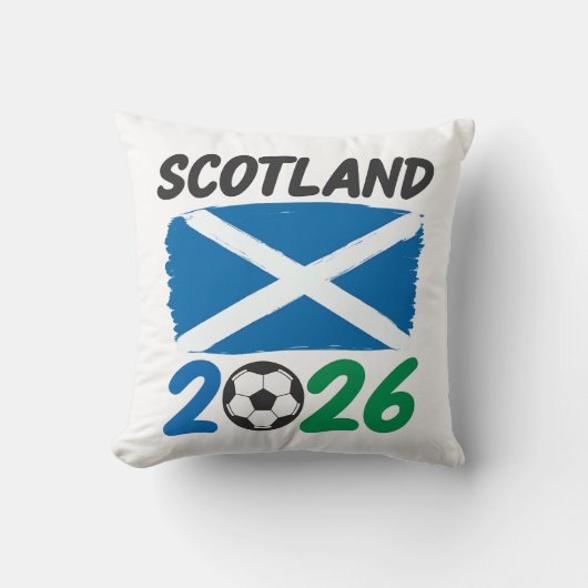 Scotland 2026 Soccer Fan Design / Saltire and Foot Kussen (Voorkant)