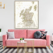 Scotland Atlas Map Canvas Afdruk (Insitu (Woonkamer))