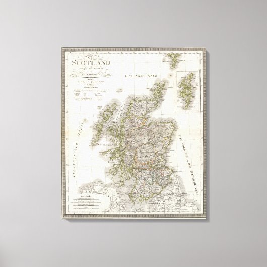 Scotland Atlas Map Canvas Afdruk (Voorkant)