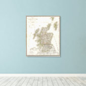 Scotland Atlas Map Canvas Afdruk (Insitu (Houten vloer))