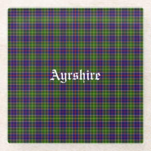 Scotland Ayrshire District Tartan Glazen Onderzetter