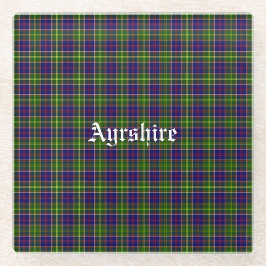 Scotland Ayrshire District Tartan Glazen Onderzetter (Voorkant)