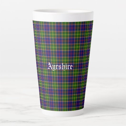 Scotland Ayrshire District Tartan Latte Mok (Voorkant)
