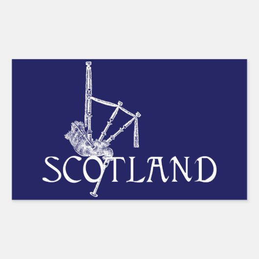 Scotland Bagpipes, Scottish Design Rechthoekige Sticker (Voorkant)