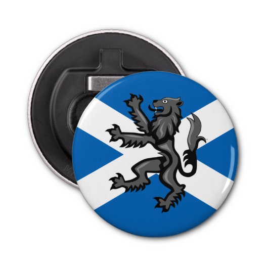 Scotland Bottle Opener, Scottish Flag, Rampant Button Flesopener (Voorkant)