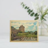 Scotland Briefkaart Castle Vintage Travel (Staand voorkant)