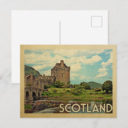 Scotland Briefkaart Castle Vintage Travel (Voorkant / Achterkant)