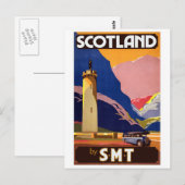 " Scotland Bus Company Travel Poster" Briefkaart (Voorkant / Achterkant)