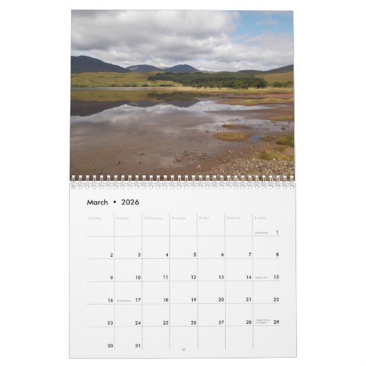 Scotland Calendar 2026 Kalender (Mar 2026)