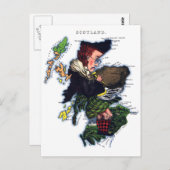 Scotland Caricature Map Briefkaart (Voorkant / Achterkant)