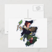Scotland Caricature Map Briefkaart (Voorkant / Achterkant)