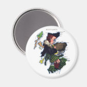 Scotland Caricature Map Magneet (Voorkant / Achterkant)
